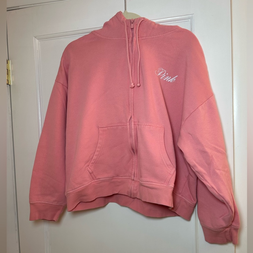 PINK Victoria's Secret Soft Pink Zip-Up and matching shorts